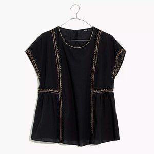 Madewell Embroidered Crewneck Folk Top